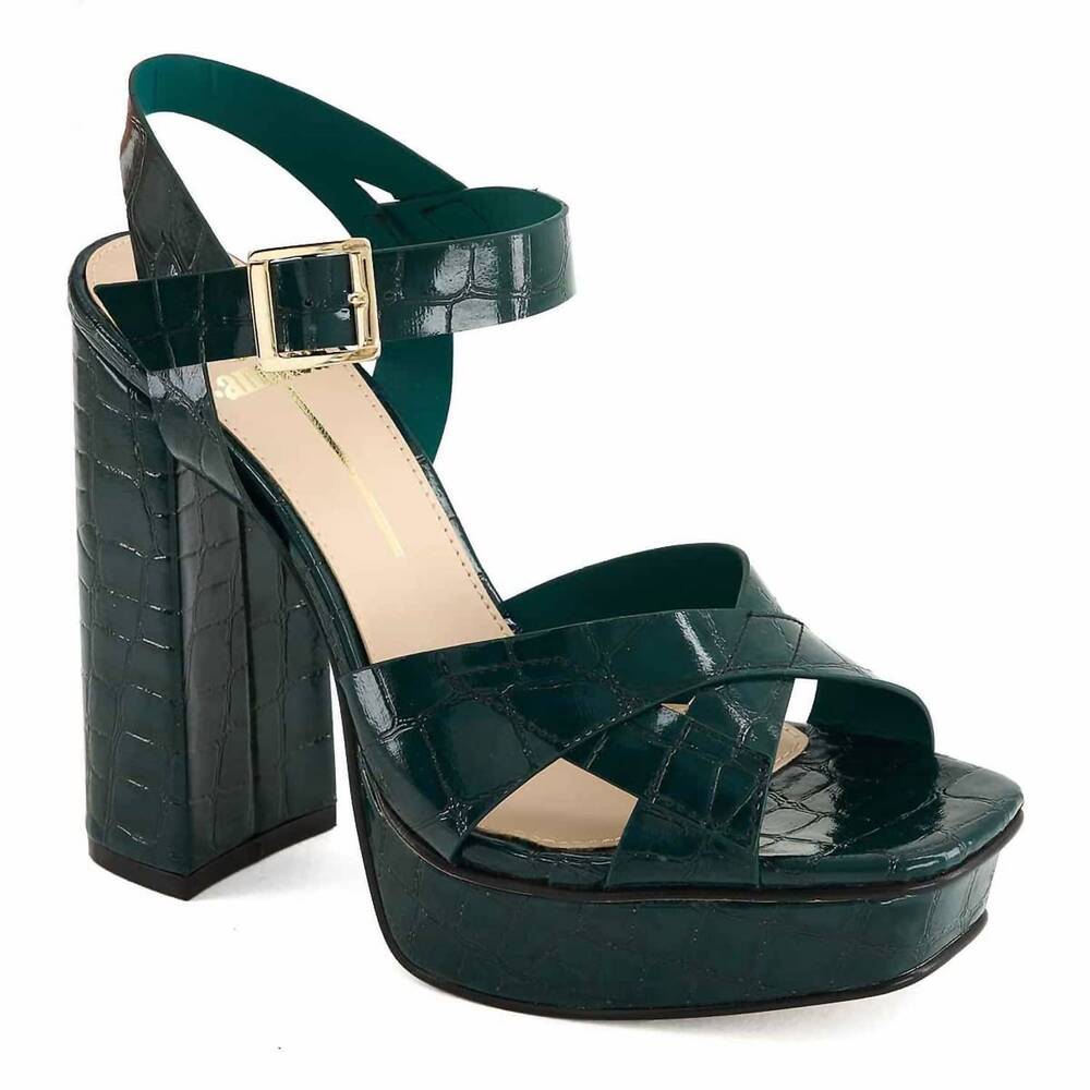 NEW ANDREA women's ankle-strap platform sandal in green